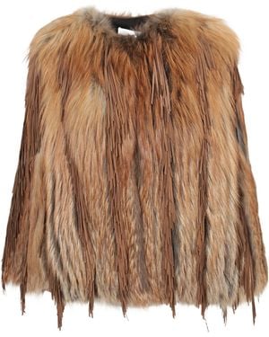Yves Salomon Long Tassel Coat - Brown
