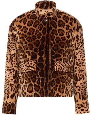 Max Mara Tedro Leopard-Print Cropped Jacket - Brown