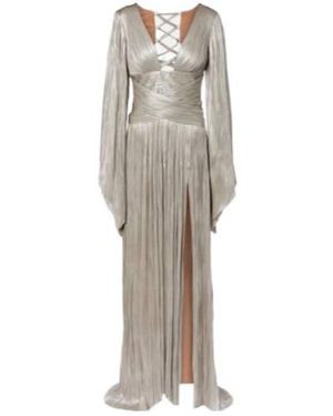 Maria Lucia Hohan Alana Pleated Silk Tulle Gown - Grey