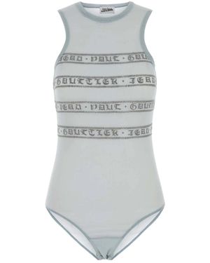 Jean Paul Gaultier Logo Mesh Bodysuit - Grey