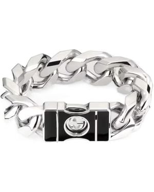 Gucci Interlocking Chain Bracelet With Buckle - White
