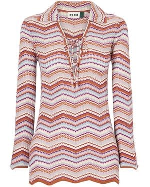 RIXO London Brody Crochet-Knit Cotton Top - Pink
