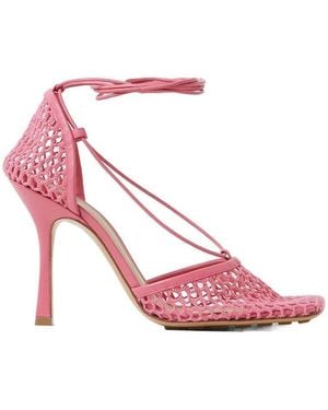 Bottega Veneta Stretch Lace Sandals - Pink