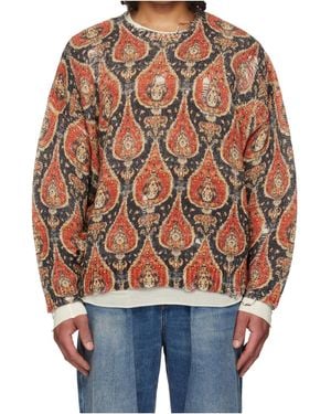 R13 Oversized Printed Crew Neck Jumper - Multicolour