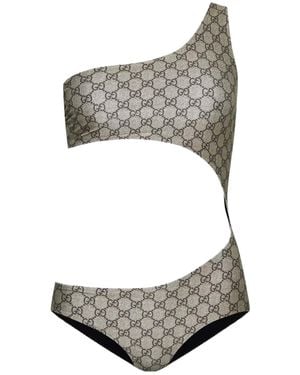Gucci Gg Jersey One-Piece Swimsuit - Gray