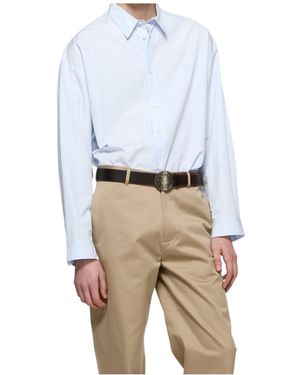Acne Studios Logo Embroidered Button-Up Shirt - White