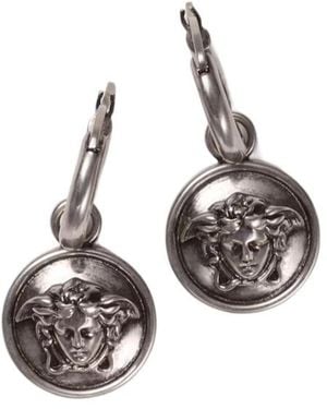 Versace Medusa Hoop Earrings - White