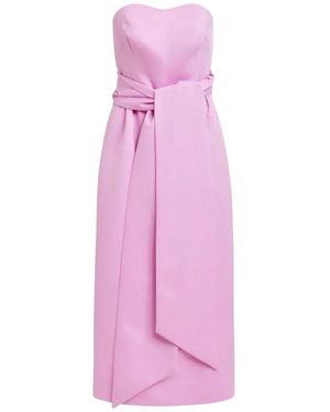 Essentiel Antwerp Strapless Midi Dress With Wrap-Belt - Pink