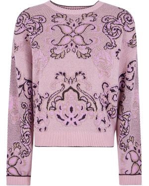 Twinset Crew-Neck Jacquard Knit Jumper - Pink