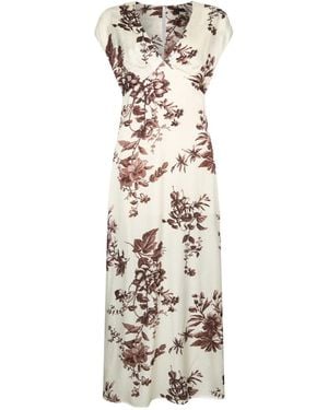 Liu Jo Long Printed Satin Dress - Metallic