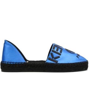 KENZO Logo Satin Flats - Blue