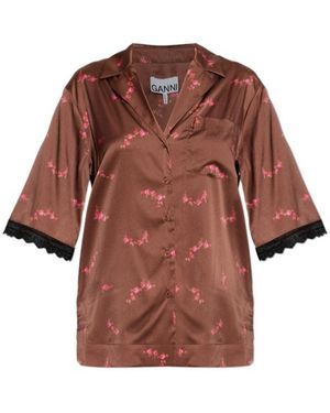 Ganni Button Shirt - Red