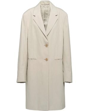 Prada Single-Breasted Cotton Coat - White