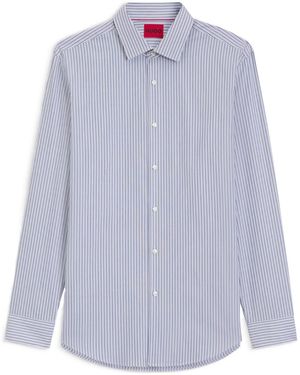 BOSS Hugo Striped Button-Up Shirt - Blue