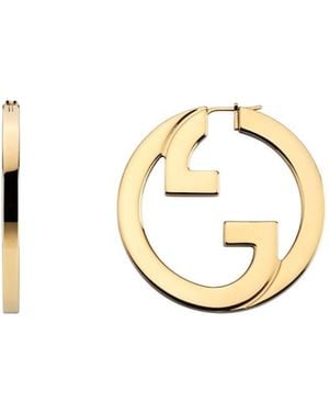Gucci Blondie Cut-Out Hoop Earrings - Metallic