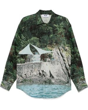 MSGM Printed Shirt - Green