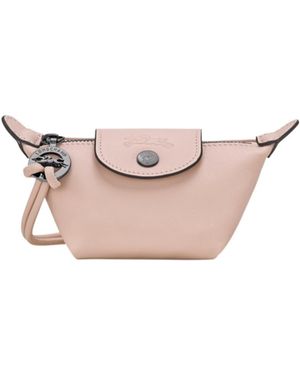 Longchamp Embossed Leather Pouch - Pink