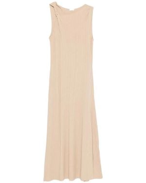 JOSEPH Arty Plissé Knit Midi Dress - Natural