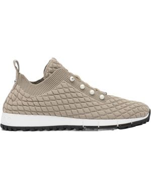 Jimmy Choo Textured Knit Sneakers - Gray
