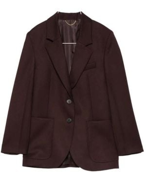 Victoria Beckham Single-Breasted Peak-Lapels Blazer - Purple
