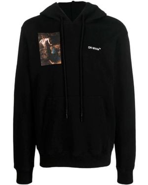Off-White c/o Virgil Abloh Caravaggio-Print Drawstring Hoodie - Black