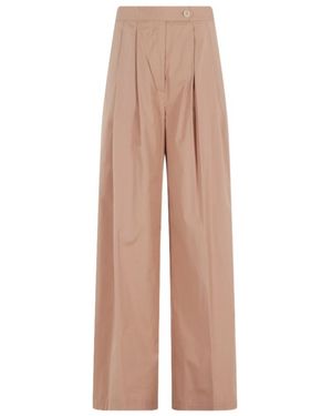 Semicouture Button-Up Casual Trousers - Natural