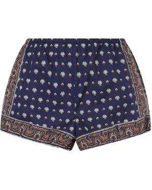 Doen Printed Cotton Shorts - Blue