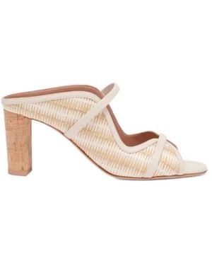 Malone Souliers Stripe Raffia Sandals - Pink