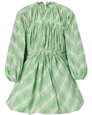 Jil Sander Plaid-Check Pattern Minidress - Green