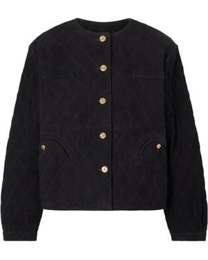 Blazé Milano Gliss Quilted Suede Jacket - Black