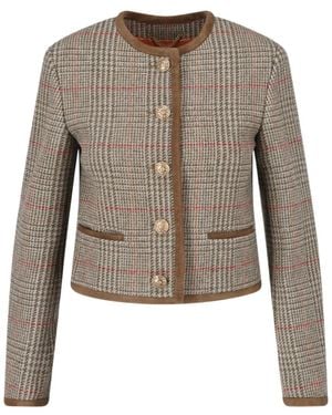 Golden Goose Checked Cropped Jacket - Brown