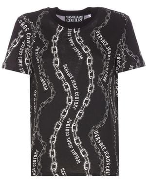 Versace Jeans Couture Couture Chain Couture Printed Crewneck T-Shirt - Black