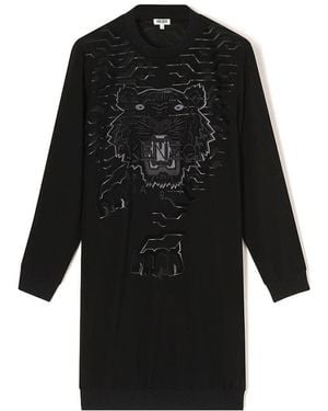 KENZO Tiger Head Embroidered Dress - Black