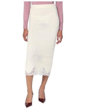 GIUSEPPE DI MORABITO Embellished Lace Midi Skirt - Multicolour