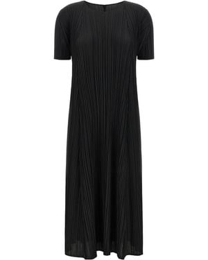 Pleats Please Issey Miyake Pleated Midi Dress - Black