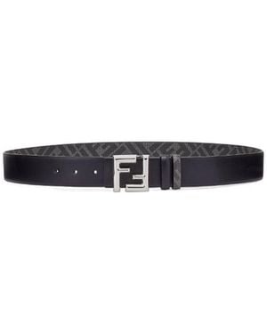 Fendi Ff Motif Reversible Buckle Belt - White
