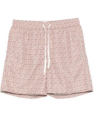 Eleventy Geometric Pattern Swim Trunks - Pink