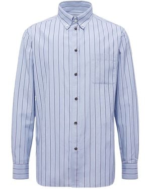 Moncler Striped Long-Sleeved Shirt - Blue