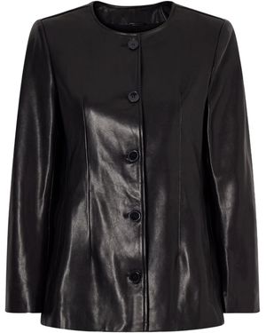 Nour Hammour Maud Panelled Leather Jacket - Black