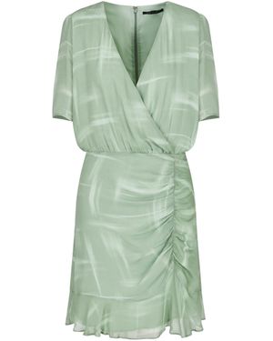 ARMANI EXCHANGE Ruched V-Neck Dress - Green