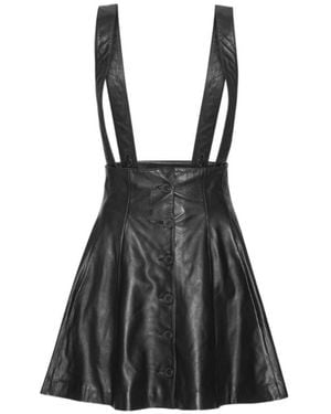ROTATE BIRGER CHRISTENSEN Flared Leather Mini Skirt - Black