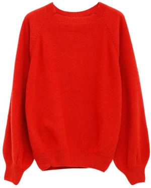 Baserange Soar Purl Raglan-Sleeve Jumper - Red