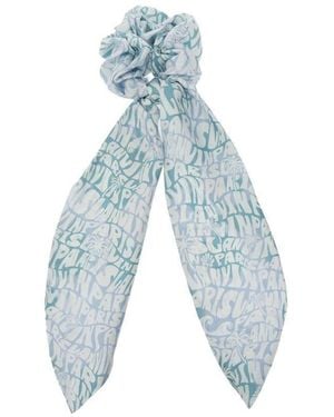 Lanvin Logo-Pattern Scrunchie - Blue