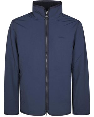 Barbour Logo Embroidered Reversible Fleece Jacket - Blue