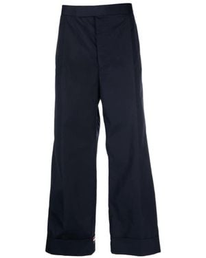 Thom Browne Turn-Up Hem Trousers - Blue