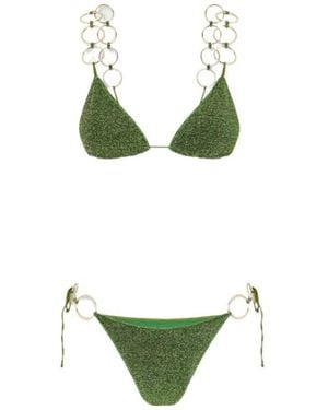 Oséree Swimsuit With Metal Ring Embellishment - Green
