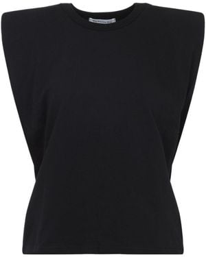 Frankie Shop Padded Shoulder T-Shirt - Black