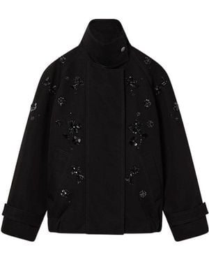 Golden Goose Floral Sequin Embroidery Oversized Jacket - Black
