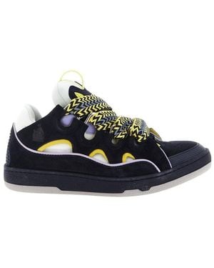 Lanvin Curb Cut-Out Braided Trainers - Blue