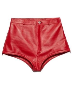 Prada Nappa Leather Culottes - Red